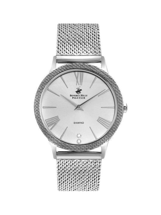 Beverly Hills Polo Club Watch with Silver Metal Bracelet