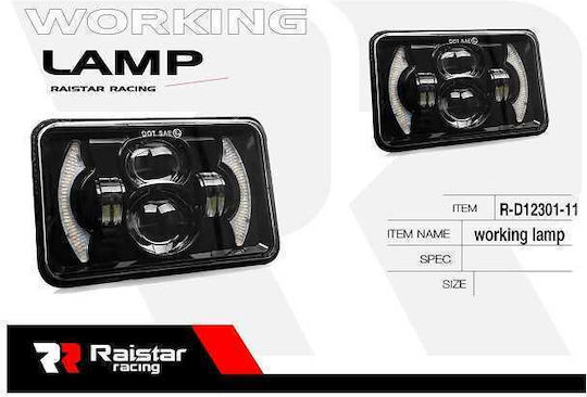 Raistar Ορθογώνιος Προβολέας Αυτοκινήτου LED 45W 17cm 1τμχ
