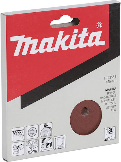 Makita Orbital Sander Sanding Sheet K180 125x125mm Set 10pcs