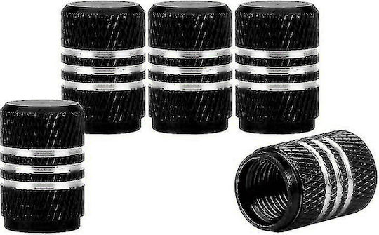 Car Tire Valve Caps Black 4pcs