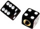 AGVpro Car Tire Valve Caps Dice Black 2pcs