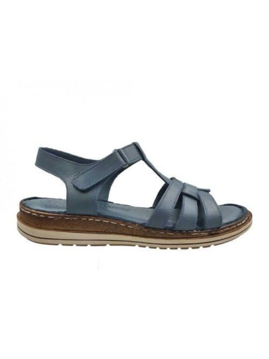 Pace Comfort 4140 Women's Leather Anatomical Sandals In Blue Color