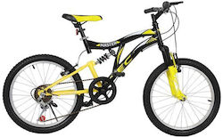 TEC Master 20’’ Schwarz Gelb 20" Kinderfahrrad Mountainbike Schwarz