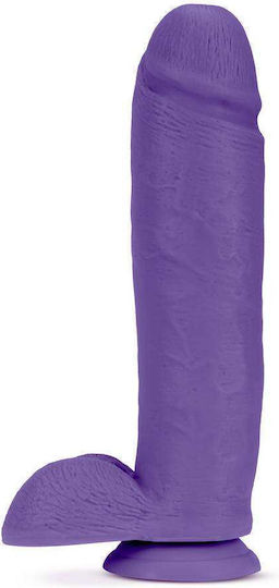 Blush Bold Huge Glass Dildo with Balls and Suction Cup Purple 27cm