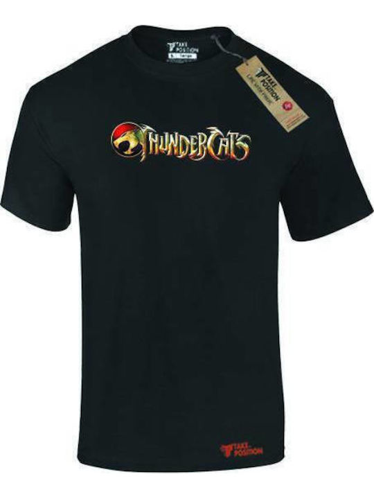 Takeposition Cartoon Thundercats T-shirt Μαύρο Βαμβακερό