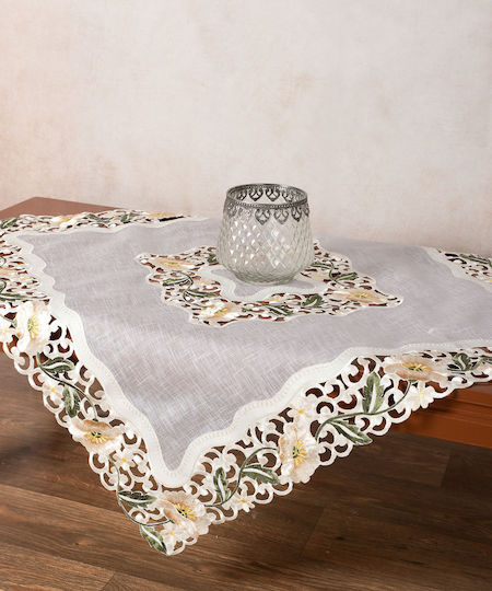 Silk Fashion Καρέ 09003 Κοφτό Μπεζ 135x135εκ.