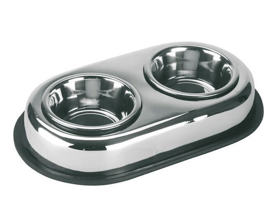 Kerbl Stainless Steel Bowl Food & Water for Dog & Cat 2x 900ml in Silver Color