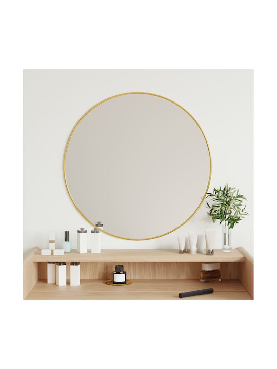 vidaXL Wall Mirror with Gold Glass Frame Diameter 60cm 1pcs