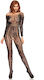 Leg Avenue Bodystocking Sexy Plasă Cu Deschidere La Partea Inferioară Negru