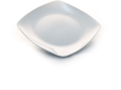 Chios Hellas Plate Shallow Square made of Porcelain White 24cm