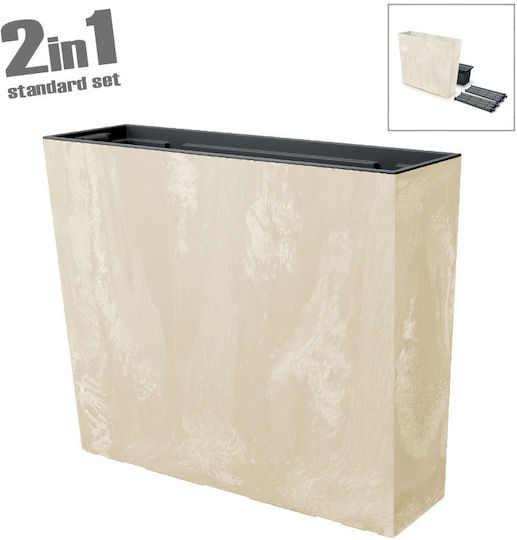 Marhome Кутия за саксии Пластмаса Бежов 77x23.5x68.6см.