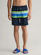 Men's Swimwear Shorts Navy Blue Striped