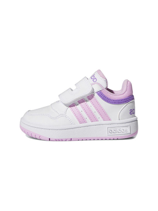 Adidas Kids Sneakers for Girls with Hoop & Loop Closure White