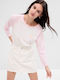 GAP Women's Blouse Long Sleeve Pink