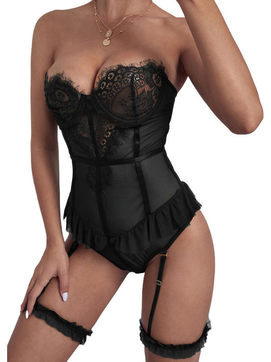 La Lolita Amsterdam Sexy Κορμάκι με Δαντέλα & Ζ...