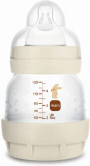 Mam Plastic Baby Bottle Easy Start Anti-colic with Silicone Teat for 0+ Months Beige Elephant - Beige 130ml