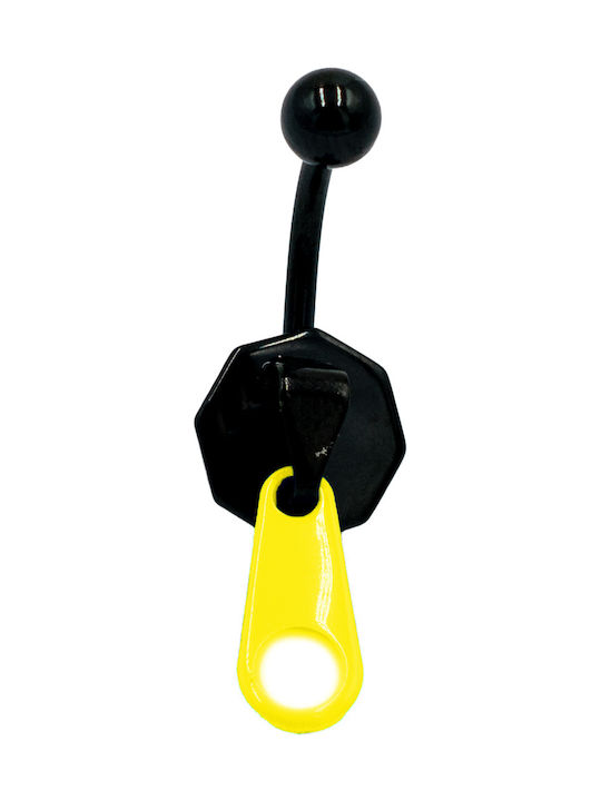 Poco Loco Bauchnabel Piercing aus Stahl Schwarz / Gelb
