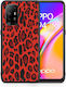 Smartfits Animal Задна корица Пластмаса / Силикон Червен (Oppo A94) A00_SM1-OP-A945G_ANIMALREDLEOPARD_RO1