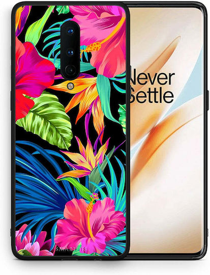 Smartfits Tropical Flowers Umschlag Rückseite Kunststoff Mehrfarbig (OnePlus 8) 7374593851547_42421293351067