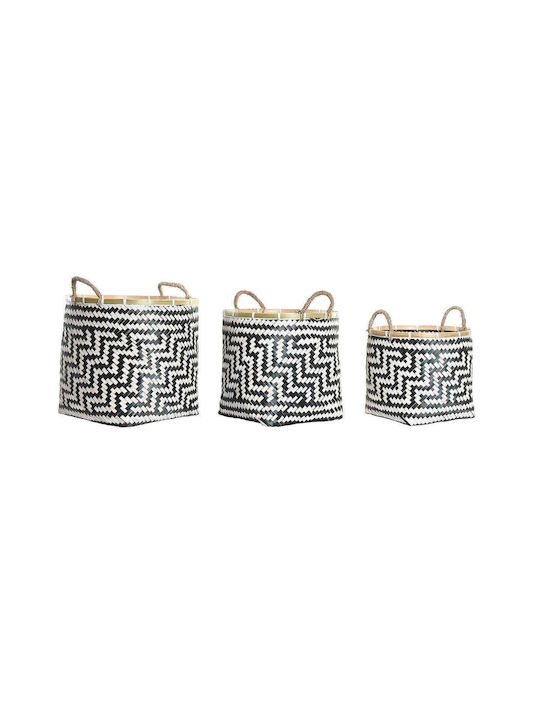 Wicker Decorative Baskets Set 3pcs DKD Home Decor