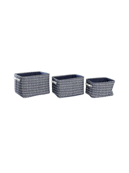 Set dekorative Körbe mit Griffen Blau 3Stück S3028884 DKD Home Decor