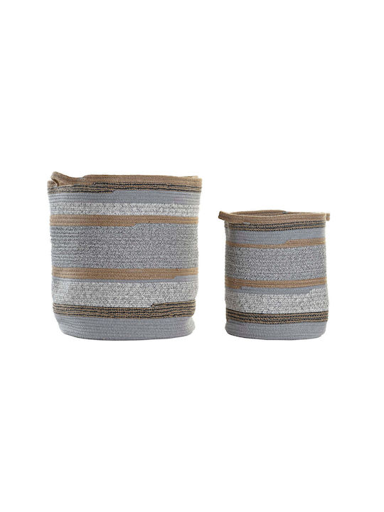 Fabric Decorative Baskets Set 2pcs DKD Home Decor