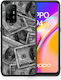 Smartfits Money Dollars Задна корица Пластмаса / Силикон Сив (Oppo A94)