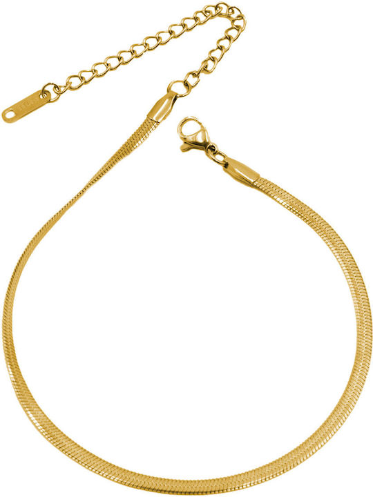 Poco Loco Bracelet Anklet Chain made of Steel Gold Plated