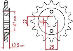 JT Sprockets Γρανάζι Μπροστά για Honda Transalp