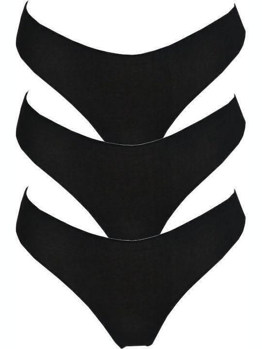 2nd Skin Damen Slip 3Pack Nahtlos Schwarz