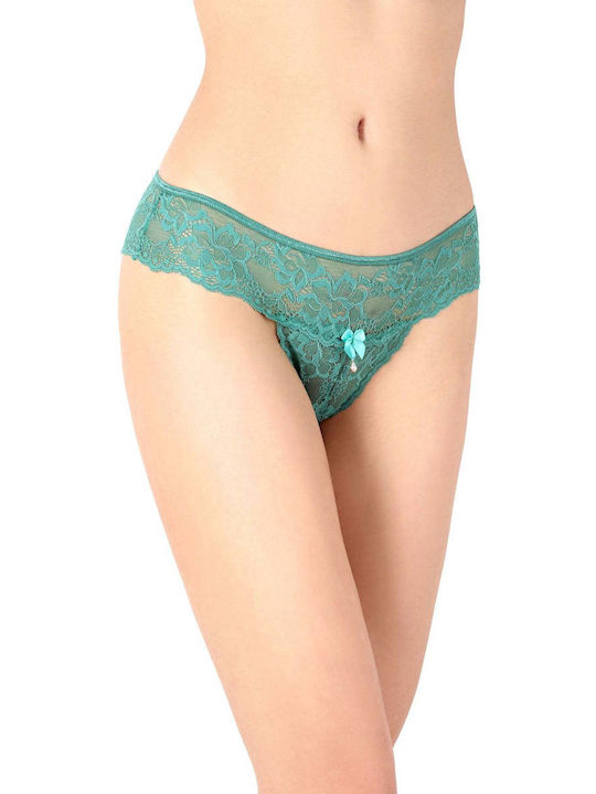 Milena by Paris Damen Slip mit Spitze Mint