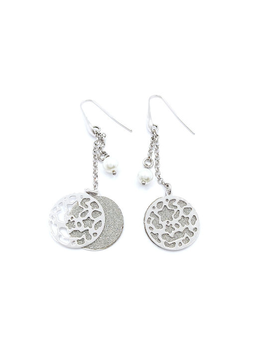 PS Silver Earrings Dangling made of Silver with Pearls