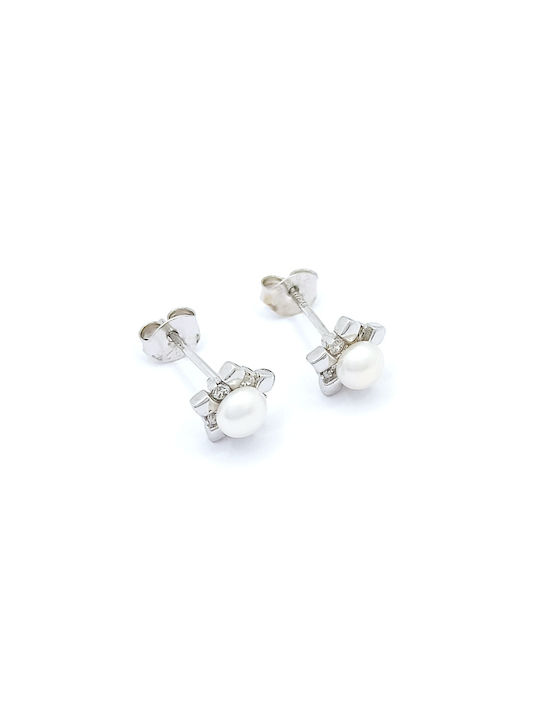 PS Silver Earrings made of Silver with Stones & Pearls