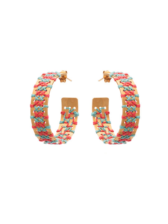 LifeLikes Earrings Hoops Gold Plated with Stones