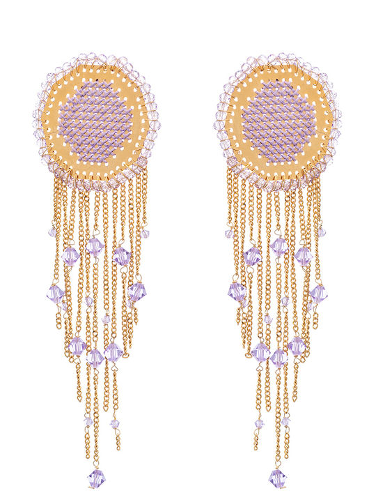 LifeLikes Earrings Pendants made of Steel Gold Plated with Stones