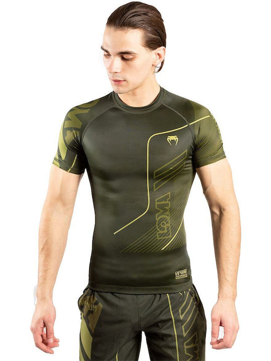 Venum Short Sleeve Shirt VENUM-03967-015 for Jiu-Jitsu Green