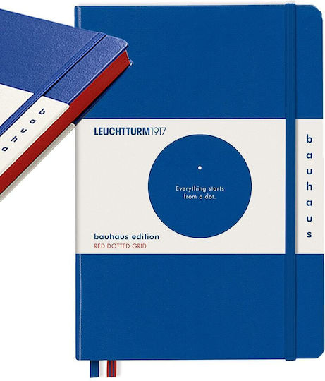Leuchtturm1917 Bauhaus Carnet A5 cu Puncte și Elastic Albastru