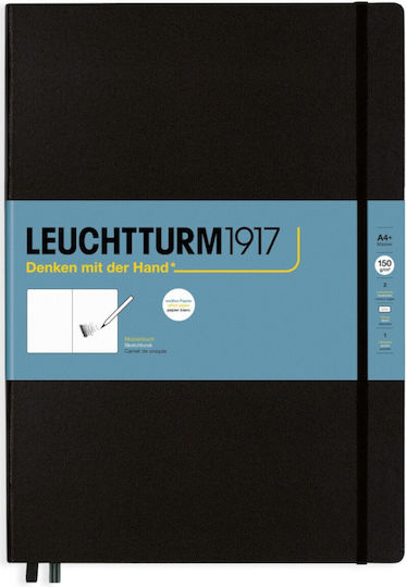 Leuchtturm1917 Σημειωματάριο Α4 με Λευκές Σελίδες και Λάστιχο Μαύρο