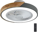 Gruppe Ceiling Fan 50cm with Light and Remote Control Gray