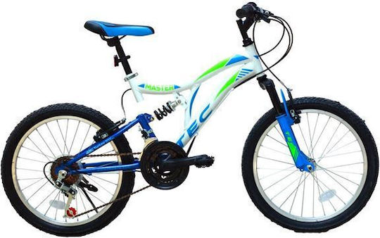 TEC Master 20" Детски Велосипед Планински Велосипед 6 Скорости Бял