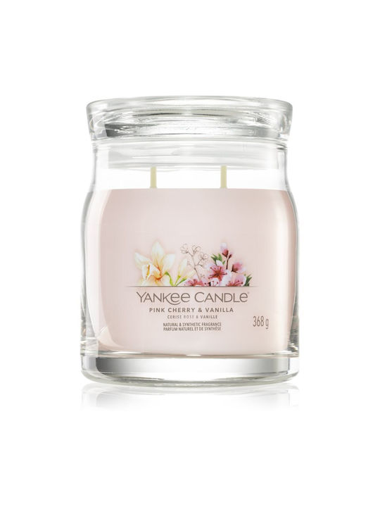 Yankee Candle Scented Candle Jar with Scent Pink Cherry & Vanilla Pink 368gr 1pcs