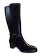 Softies Leder Damenstiefel Schwarz