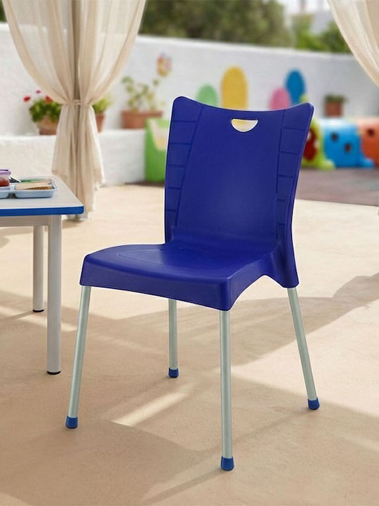 Outdoor-Stuhl Kunststoff Crafted Dark Blue-Aluminium Grey 50x55x83εκ.