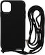 Technovo Lace Umschlag Rückseite Silikon mit Band Schwarz (iPhone 13 Pro)