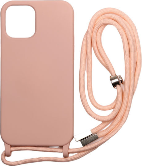 Technovo Lace Back Cover Silicone with Strap Pink (iPhone 14 Pro Max)
