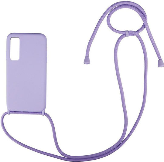 Technovo Lace Umschlag Rückseite Silikon mit Band Flieder (Redmi Note 9)
