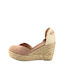 Women's Synthetic Leather Platform Espadrilles Khaki