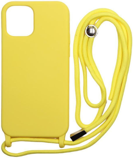 Technovo Lace Back Cover Silicon cu Curea Galben (iPhone 14 Pro)