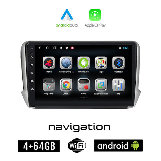 Booma Car Audio System for Peugeot 208 2012-2019 (Bluetooth/USB/WiFi/GPS/Apple-Carplay/Android-Auto) with Touch Screen 10"