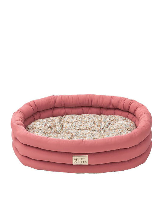 Ferribiella Matratze für Hunde Rund Rosa 60x45cm.